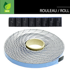 ROULEAU DE PESÉES DE ROUE ADHÉSIVES CANTIN OEM MINCES NOIRES 1/4 OZ X 720 MCX AVEC ADHÉSIF NOIR ET PLASTIQUE RAPIDE BLEU