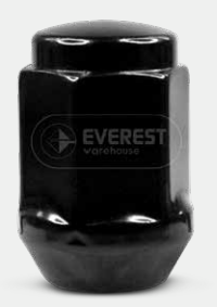 NOIX CHROMÉE UNIVERSELLE FERMÉE NOIRE 12 X 1.50 - 21MM HEX (35MM LONG)