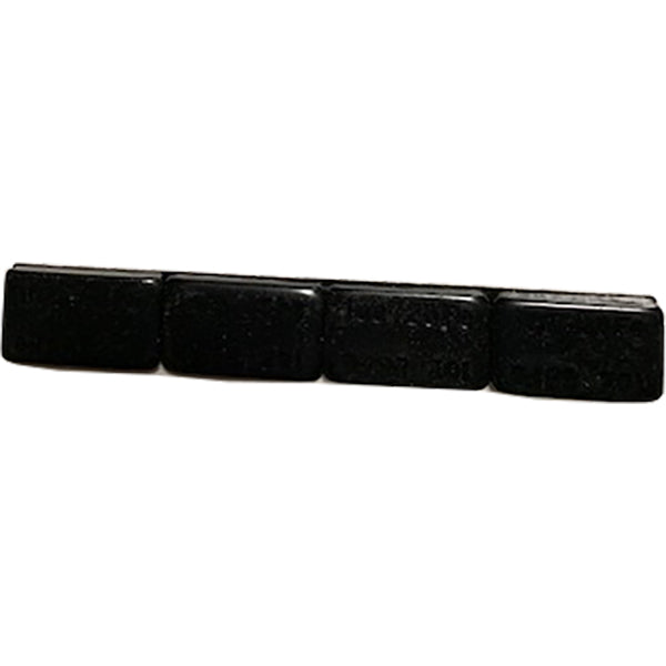 LOW PROFILE BLACK ADHESIVE WHEEL WEIGHT ROLL 1 OZ X 200 PCS W/ BLACK ADHESIVE AND WHITE PAPER