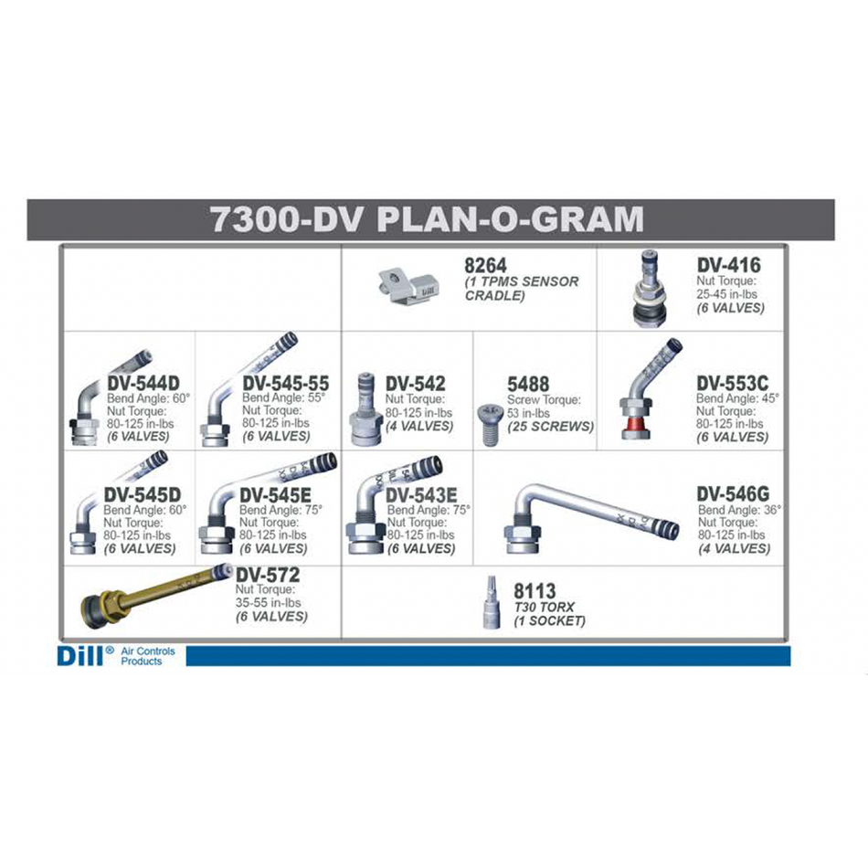 ENSEMBLE DE VALVES ET ACCESSOIRES POUR TPMS DE PNEU DE CAMION