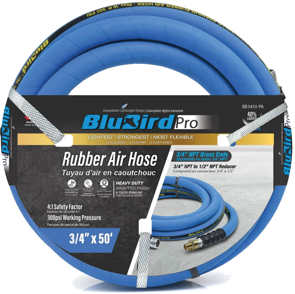 TUYAU À AIR SÉRIE PRO 3/4" X 50' X 3/4" MALE NPT 300 PSI