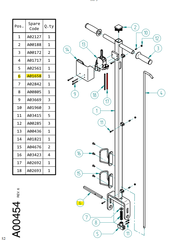 LAME/BARRE MÉTALLIQUE POIGNÉE YAK 217
