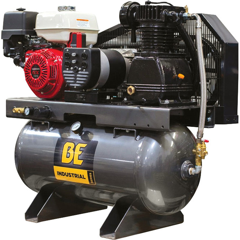 30 GALLON TWO-STAGE AIR COMPRESSOR / 4000W GENERATOR WITH RED HONDA MOTOR