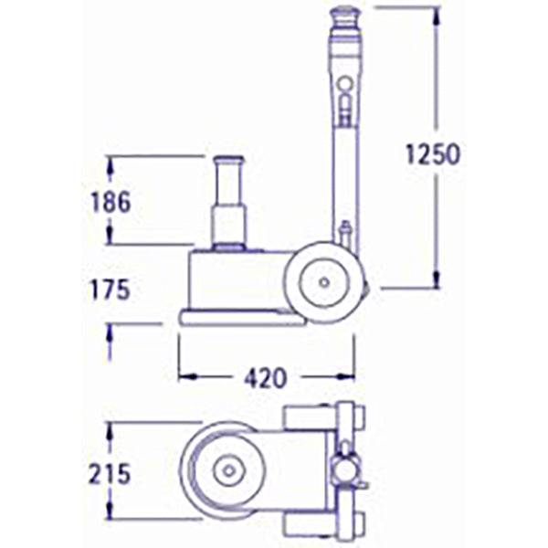 AIR/HYDRAULIC JACK PASQUIN 2 LEVELS 30T / 15T