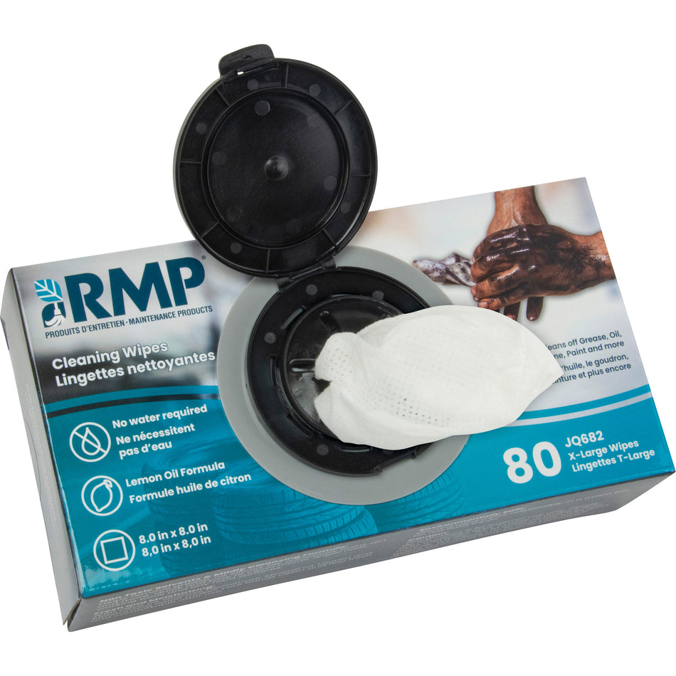 LINGETTES NETTOYANTES EXTRA-LARGES 8" X 8" - 80/BOITE