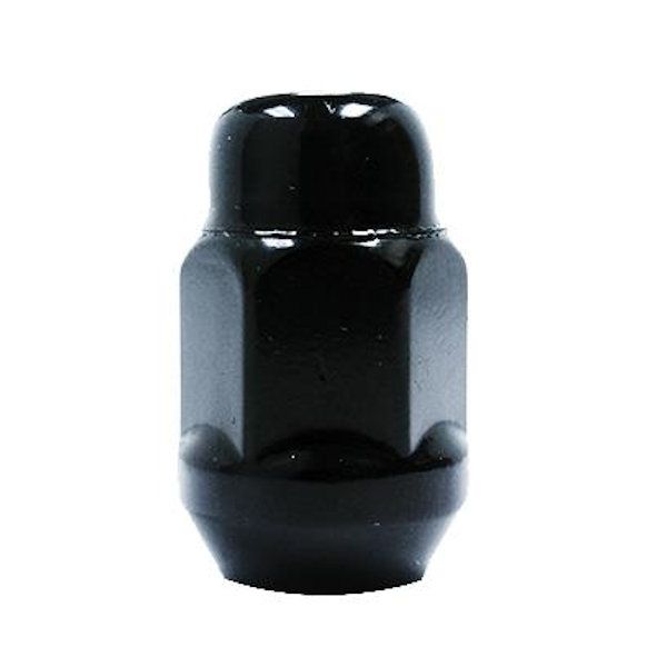 BLACK CLOSE END BULGE SEAT M12 X 1.50 - 19MM HEX (33.5MM LENGTH)