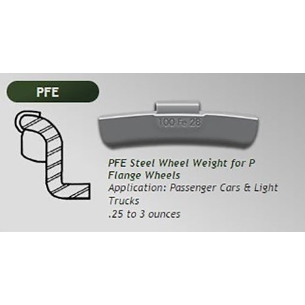 2.25 OZ PFE (REGS) WHEEL WEIGHTS - 25/BOX