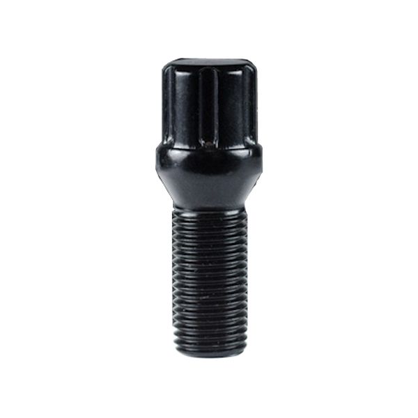 BLACK 6 SPLINE CONE SEAT LUG BOLT M14 X 1.25 (30MM LENGTH)