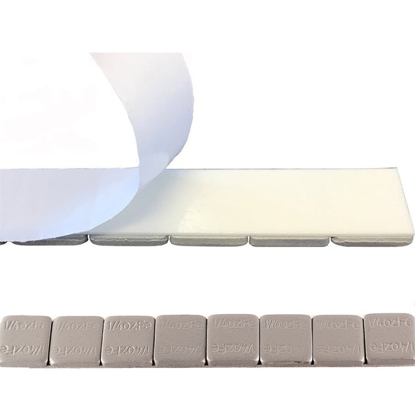 LOW PROFILE ADHESIVE WHEEL WEIGHT ROLL 1/4 OZ X 850 PCS W/ PREMIUM WHITE TAPE AND FAST WHITE PAPER