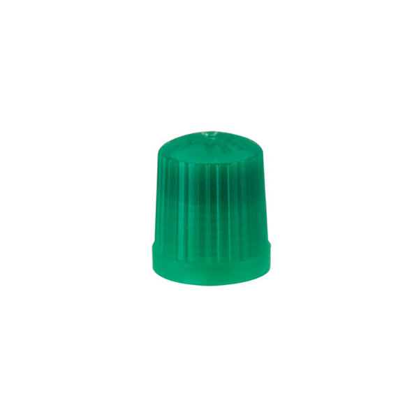 GREEN PLASTIC VALVE CAPS WITH INTERNAL SEAL