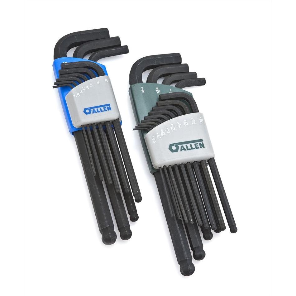 22-KEY LONG ARM SAE/METRIC BALL-PLUS HEX KEY SET