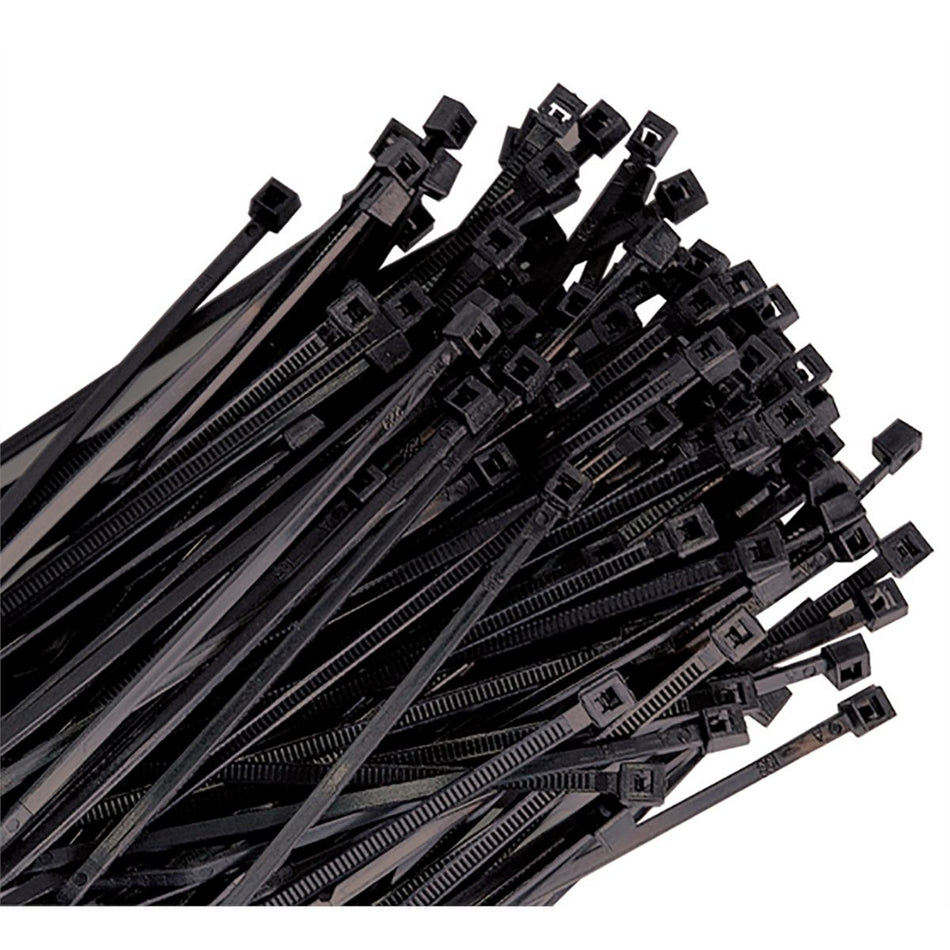 14" HEAVY-DUTY BLACK NYLON CABLE TIES - 100/BOX