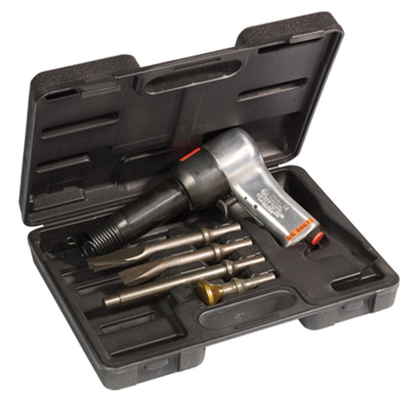 PNEUMATIC HAMMER WITH .498 ROD AND CASE INCLUDING 4 CHISELS AND HAMMER