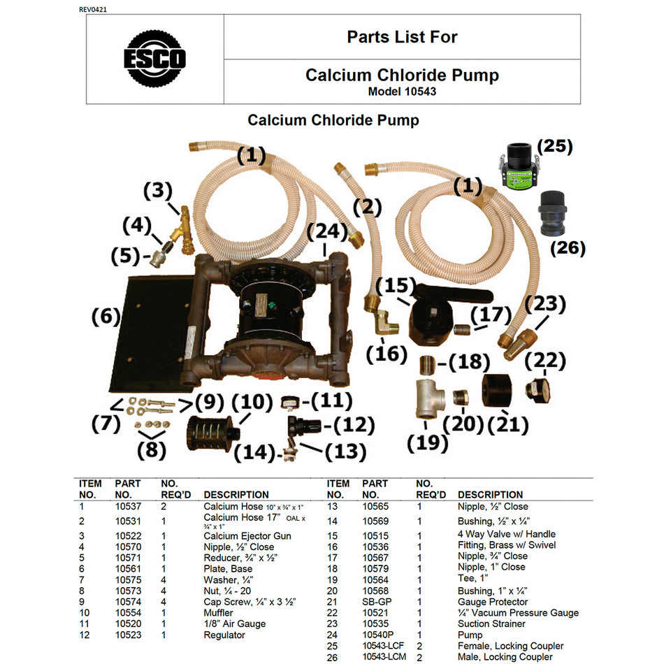 ESCO CALCIUM AIR PUMP 50 GAL/MIN