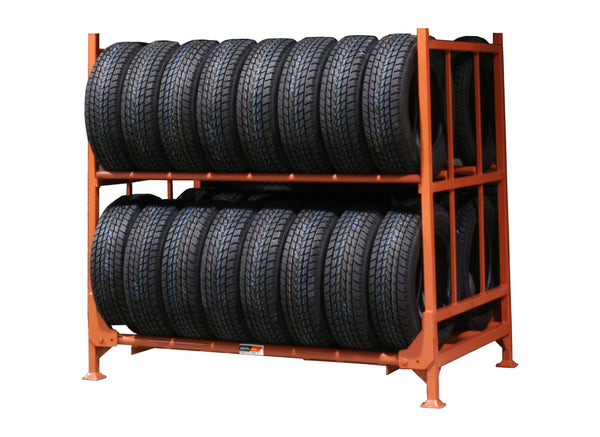 FOLDABLE & STACKABLE TIRE RACK, TREAD OR LACED