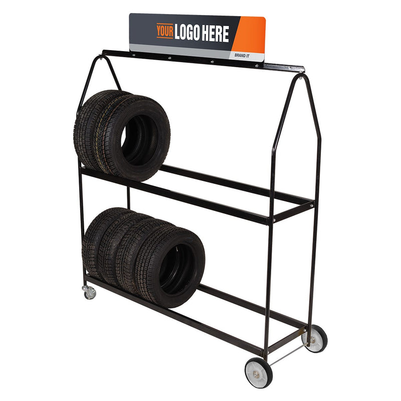 MOBILE DELUXE TIRE DISPLAY ON WHEELS