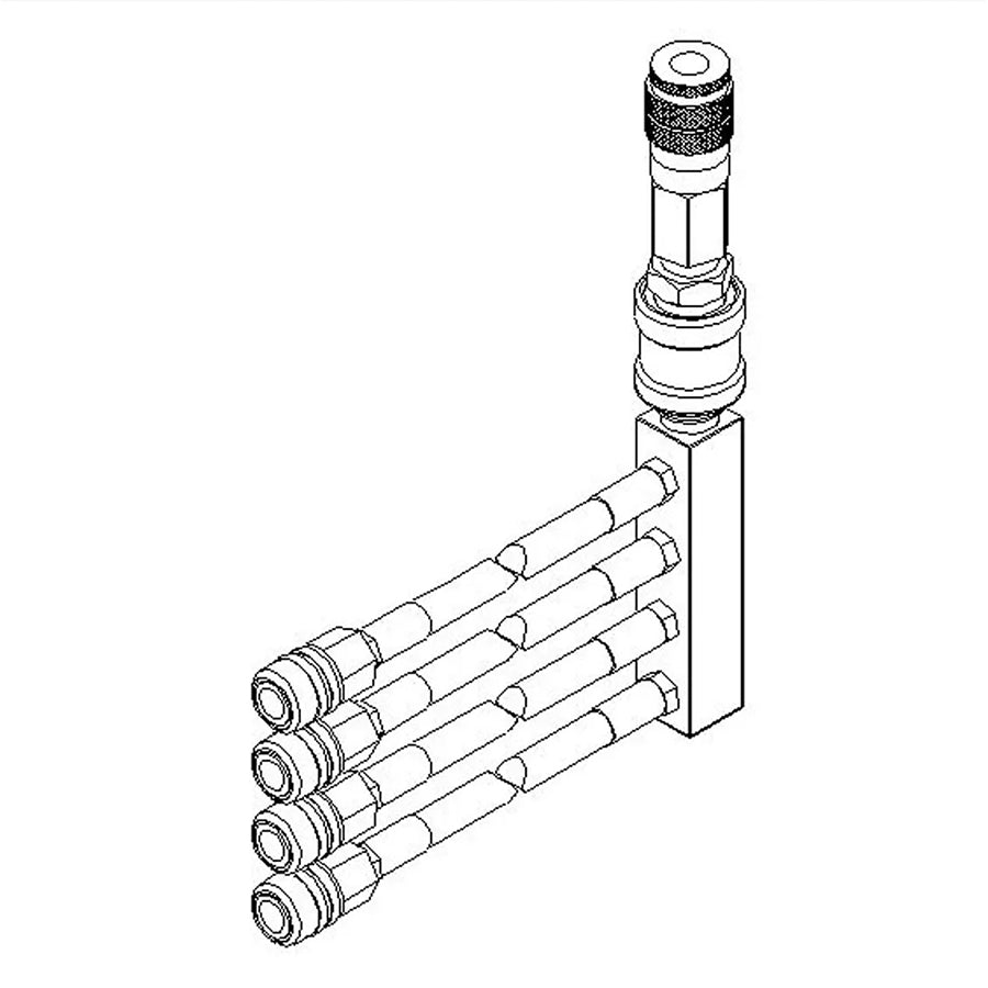 MANIFOLD AVEC 4 TUYAUX DE 15'