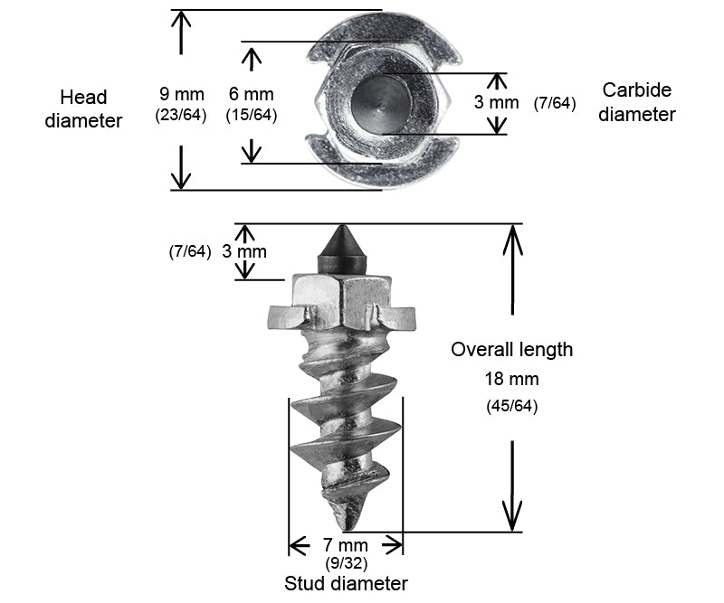 SHOULDERED STUDS 15MM R - 100/BOX