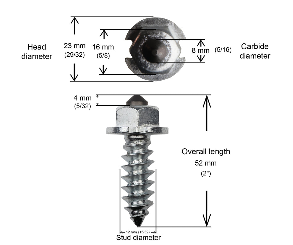 IGRIP 50MM HD- 1,000/BOX SCREW-UP SHOULDER STUDS/BOX