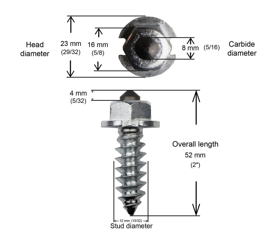 IGRIP 50MM HD- 100/BOX SCREW-UP SHOULDER STUDS/BOX