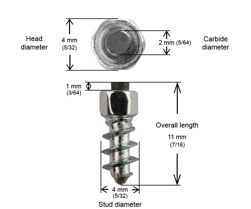 SCREW STUDS 11MM - 100/BOITE