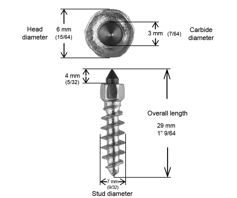 IGRIP 25MM R SCREW STUDS - 100/BOX