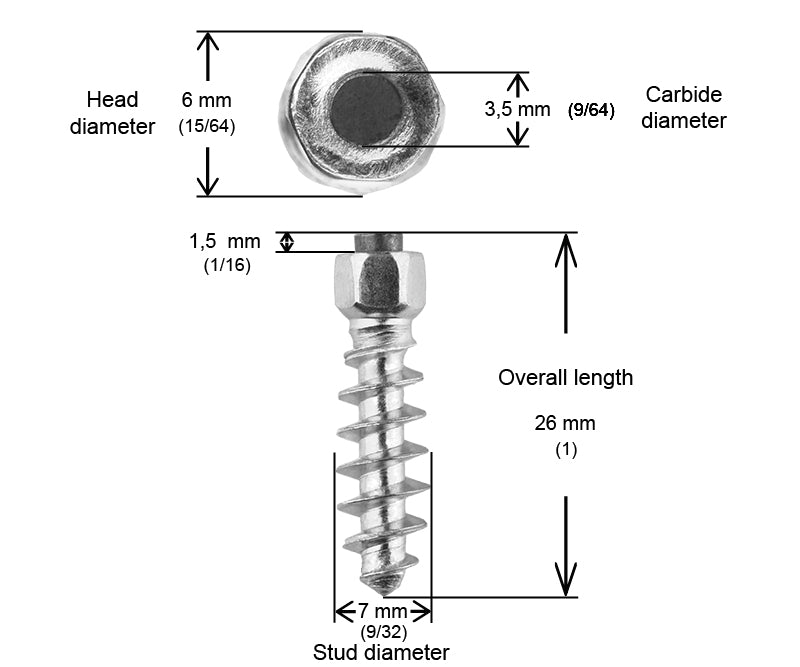 SCREW STUDS 25MM