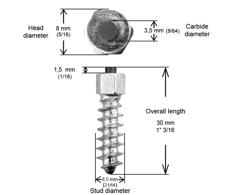 SCREW STUDS 30MM - 1,000/BOX