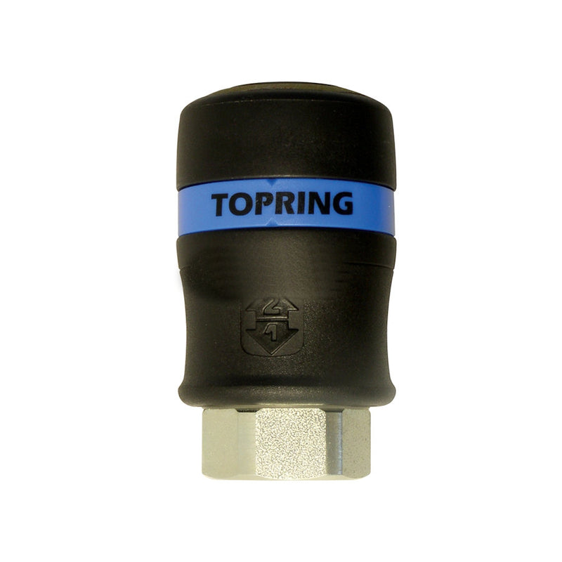 3/8" X 1/2" FPT TOPQUIK AUTOMATIC INDUSTRIAL SAFETY COUPLER